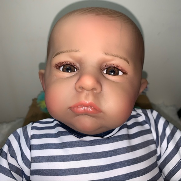 Reborn Baby Doll Boy 24” Bottle Diaper Birth Certificate Poseable - Picture 2 of 10